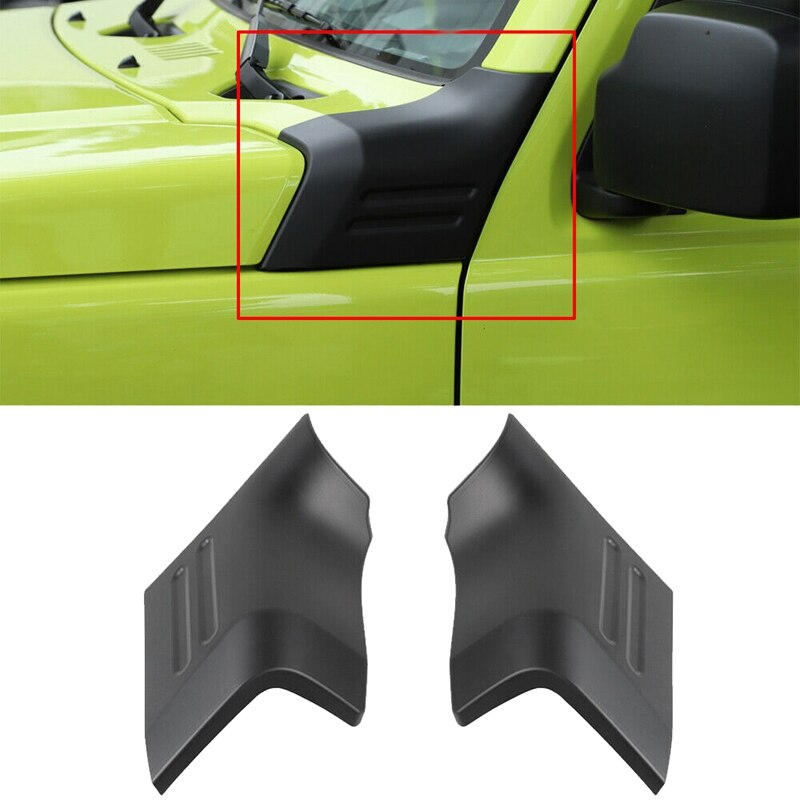 2Pcs Matte Black Hood Angle Wrap Protector Cover for Suzuki Jimny