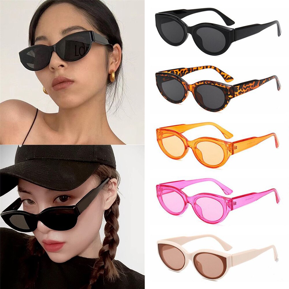 Retro Oval Frame Sunglasses Catwalk Small Frame Sun Glasses Men's/Women's Universal UV Protection Outdoor Travel Eyewear