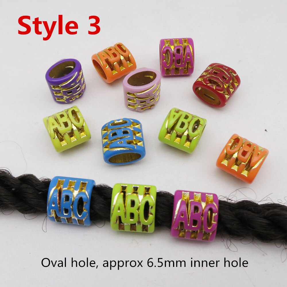 10pcs-20pcs coloured Crochet Braids hair dread dreadlock beads tube rings for Braiding Hair accessories for kids girls women