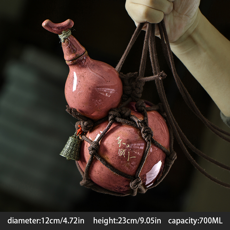 Ancient Style 700ml Wukong Bottle Gourd Wine Bottle Ceramic Cup Destiny Of Heaven Net Bag Wine Gourd Set The Water Kettle