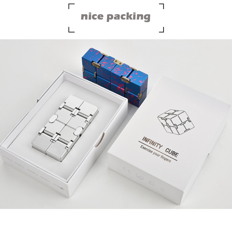 Multicolorido parafuso prisioneiro dobrável cubo liga de alumínio infinito cubo mágico flip bolso cubo divertido cubo dedo brinquedo criativo brinquedo descompressão