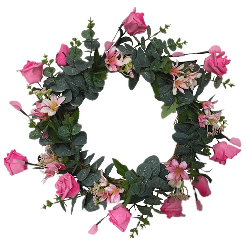 43cm Natural Rattan wreath rattan for weaving home decor supplies artificial flower vine bamboo circle for home decoration: A1