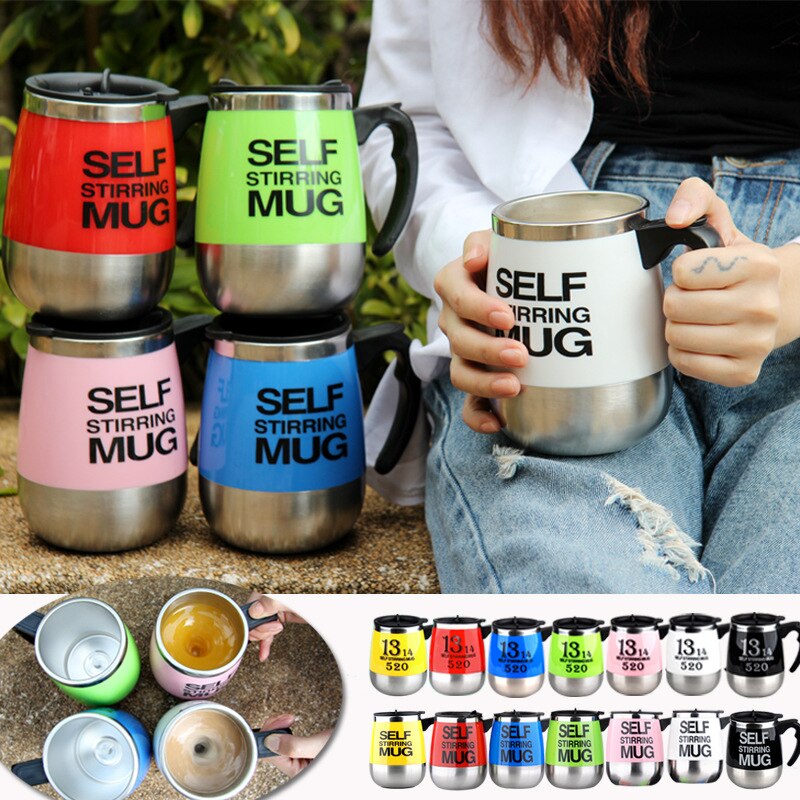 Auto rühren becher Selbst Rühren Becher Edelstahl mischen Kaffee Tee Tasse mit Deckel Automatische Elektrische Faul Kaffee Milch Mischen