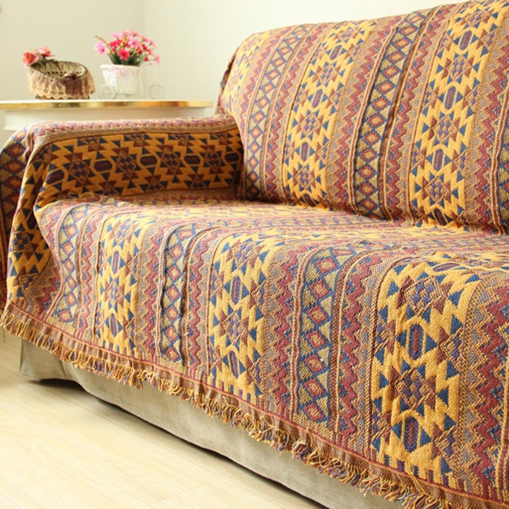 Talvipuuvillainen kudottu linjahuopa sohvapyyhe neulotut paksuuntuneet lämpimät peitot boheemi boho heittää sängynpeitolle matka päiväpeite