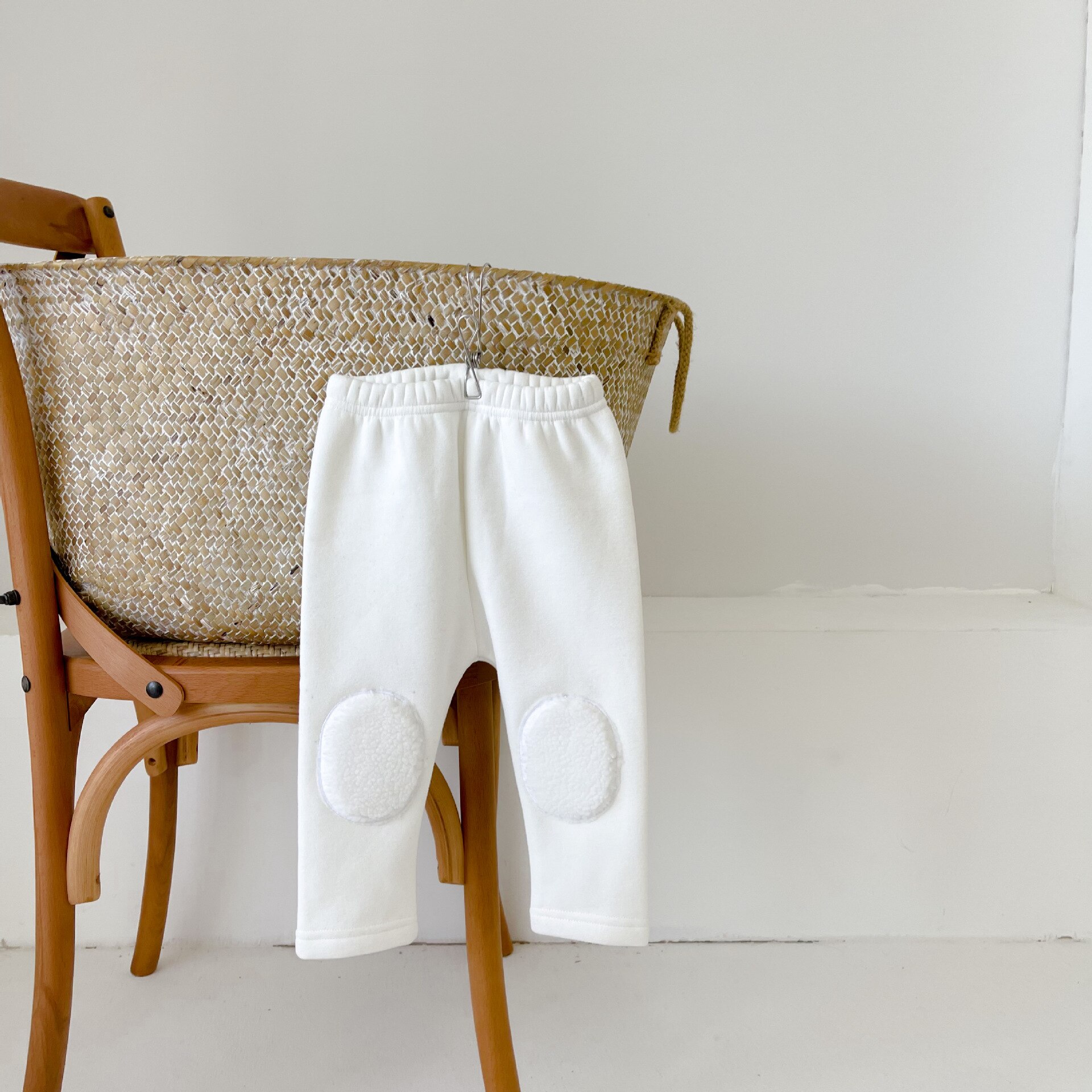 2021 novo bebê algodão leggings inverno mais veludo engrossar criança remendo calças infantil menina quente leggings do bebê menino pp calças: white / 24M  90cm
