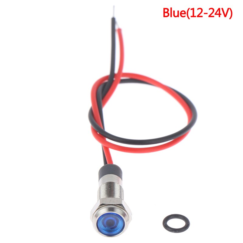 IP67 Waterproof LED Metal Warning Indicator Light 6mm Signal Lamp 3v-6v/12-24V /220v: Blue 12-24V
