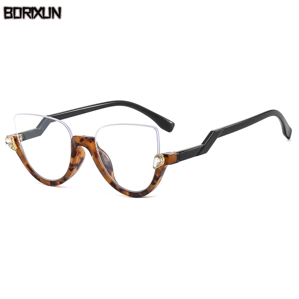 Montura de gafas graduadas de ojo de gato transparente para mujer y hombre, gafas ópticas, montura de gafas con lentes transparentes de diamante