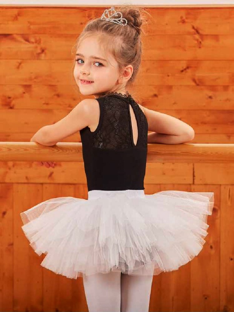 Professionele Kinderen Ballet Tutu Rose Roze Wit Paars Violet Elastische Taille Vier-Layer Mesh Tule Zwanenmeer Dans Bal rok