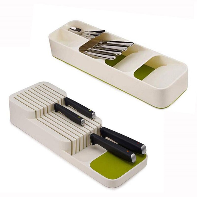 Plastic knife holder knife holder drawer knife and fork spoon storage rack knife holder cabinet tray kitchen