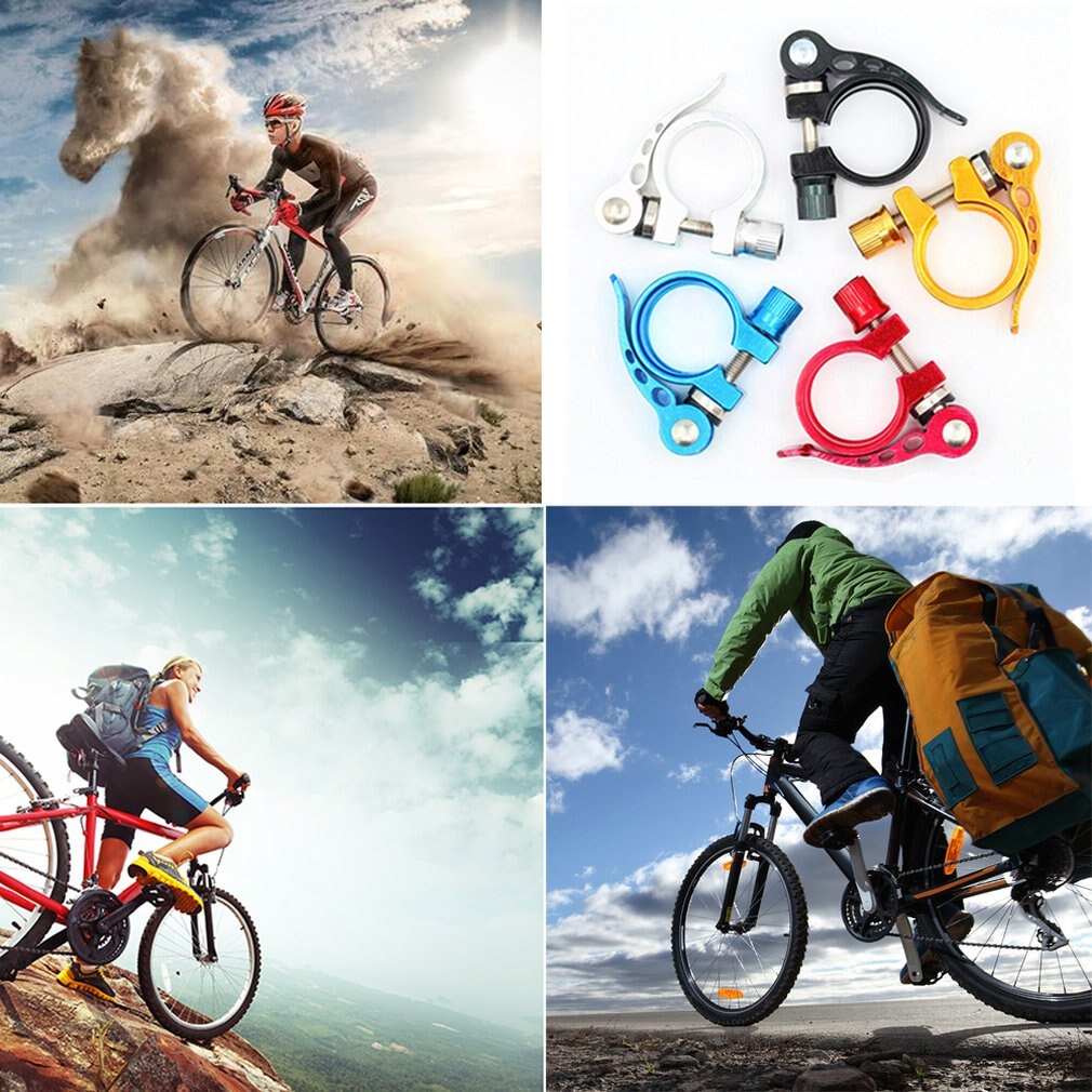 5 Colors Aluminum Alloy Bicycle Quick Release Seat Tube Clamp Mountain Bike Rack Seat Tube Clamp Lock