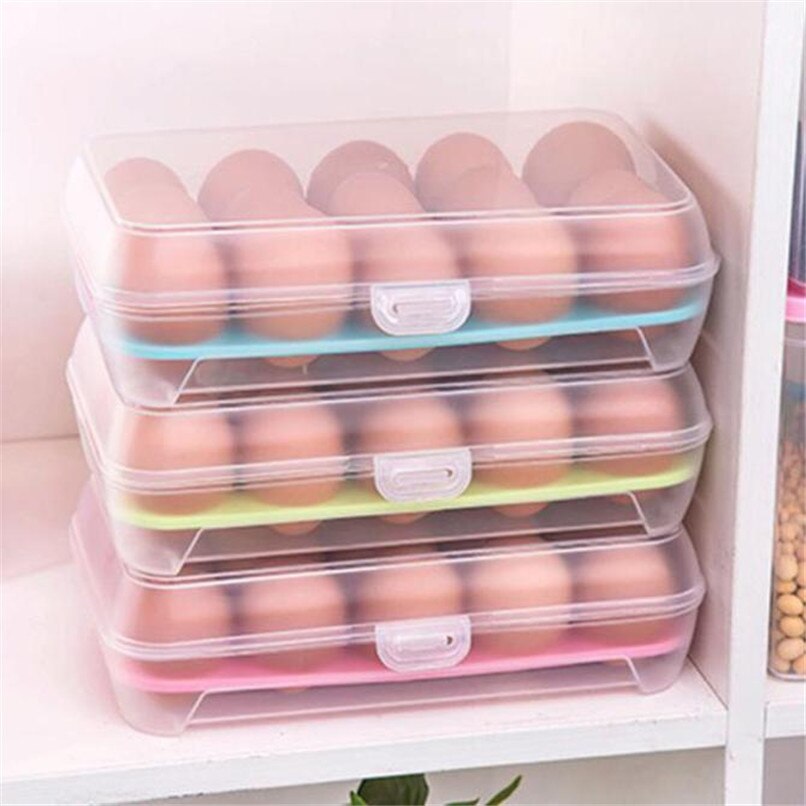 Hkml 15 Eieren Planstic Koelkast Container Organizer Handig Duurzaam Plastic Opslag Enkele Laag