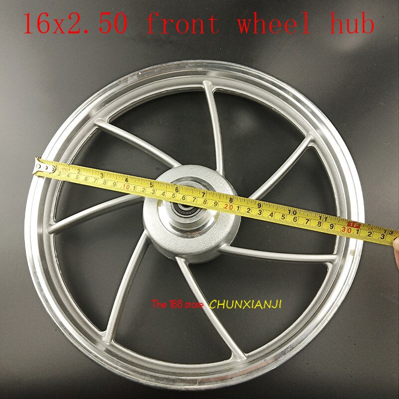 16x2.50 Electric car front disc brake modified aluminum alloy wheel vacuum bead steel rim 16*2.5 16 inch disc bearing 6200