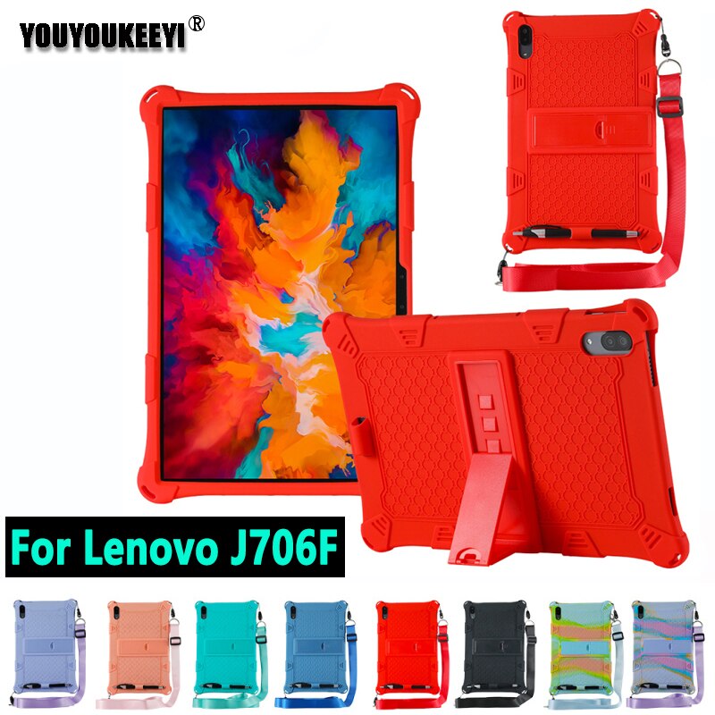 Kinderen Veilig Shockproof Silicone Case Voor Lenovo J706F 11.5Inch Tablet Met Afneembare Kickstand En Schouderband Voor Lenovo Pad