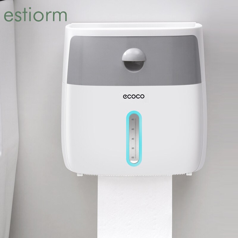 Wall Mounted Toilet Paper Holder,Waterproof Tissue Box,Bathroom Paper Towel Holder with Storage Box - Toilet Paper Dispenser