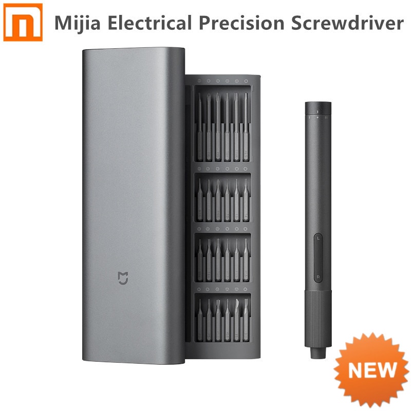 2020 xiaomi mijia chave de fenda de precisão elétrica kit 2 torque de engrenagem 400 parafuso 1 tipo-c recarregável caixa de alumínio magnético