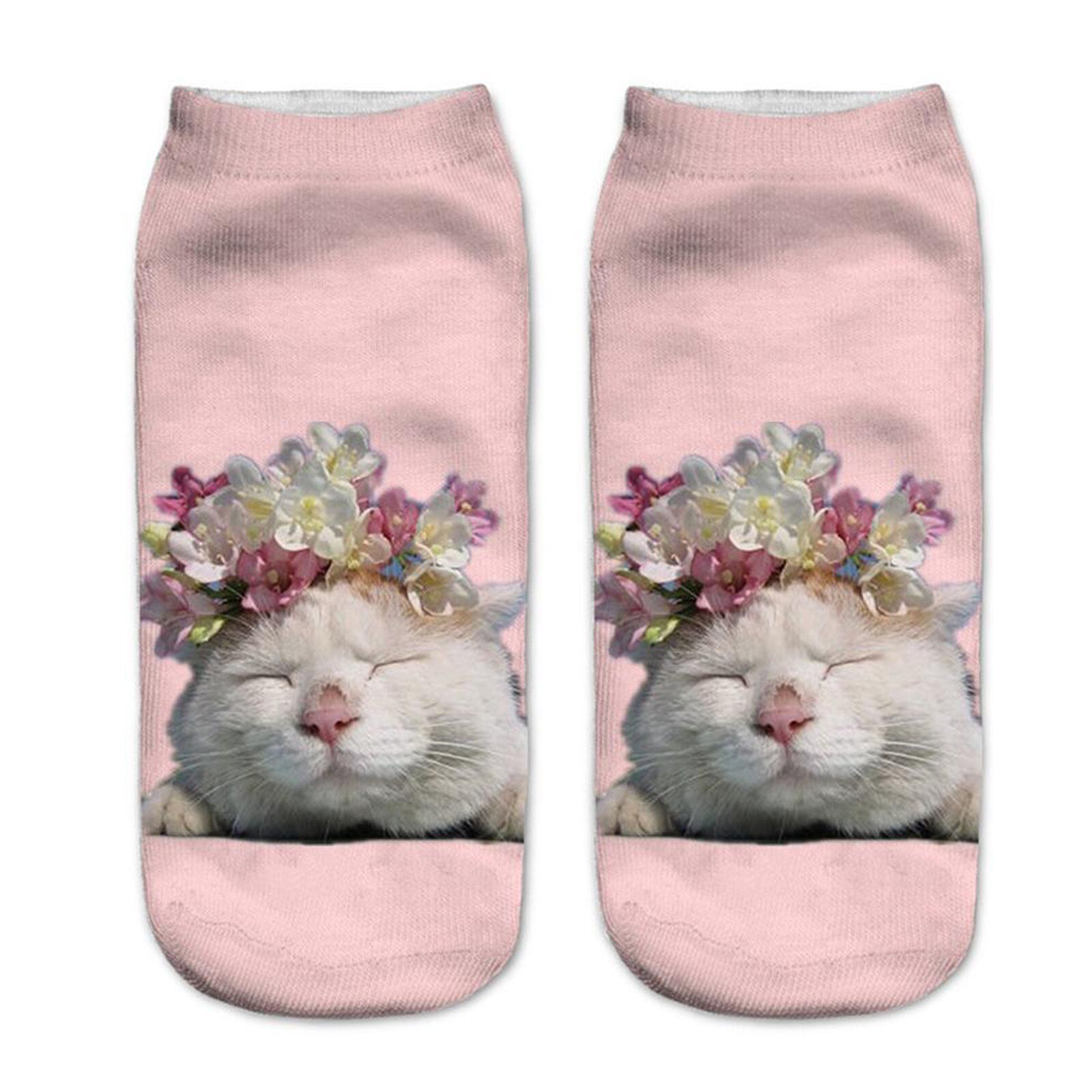 Vrouwen Funny Animal Casual Werk Business Sokken 3D Leuke Kat Gedrukt Medium Sokjes Unisex Sokken Mode Polyester Sokken
