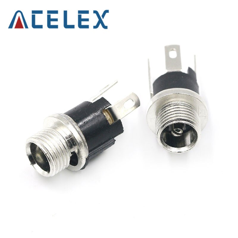 10Pcs Dc Power Connector Pin 2.1X5.5Mm Vrouw Plug Jack + Stekker Jack Socket Adapter Pcb mount Diy Adapter Connector 2.1X5.5: Female Jack 10 type2