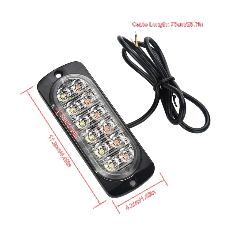 12-24 V camion voiture 12 LED Flash stroboscope voyant lumineux clignotant