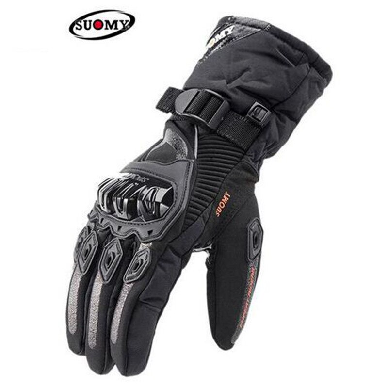 SUOMY-Guantes de Moto impermeables para hombre, manoplas de invierno a prueba de viento con pantalla táctil, 100%