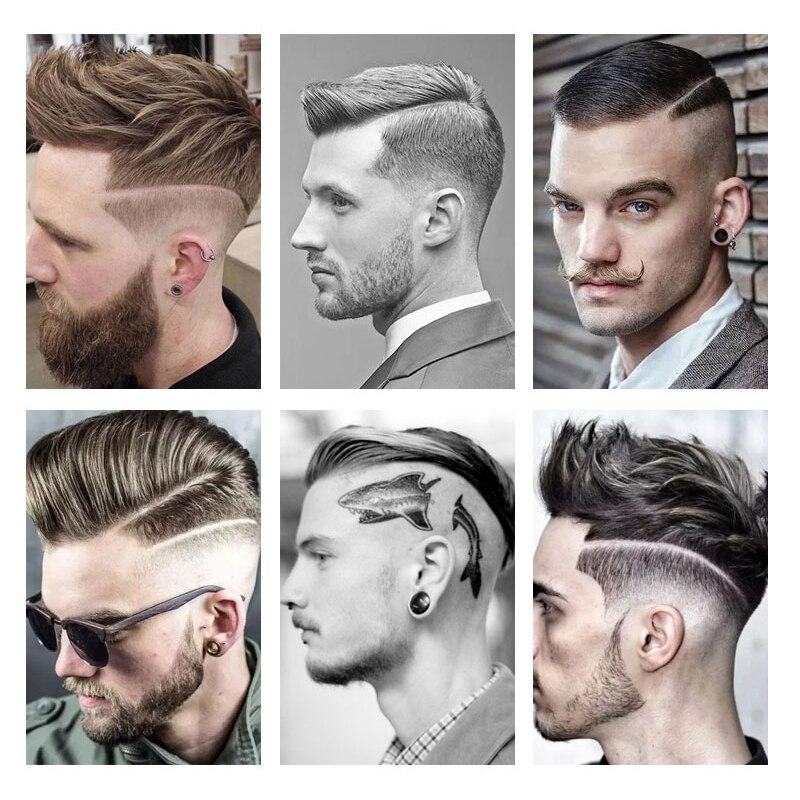 Cortadora de pelo eléctrica T9 para hombre, máquina de corte de pelo con pantalla LCD, recargable por USB, Vintage