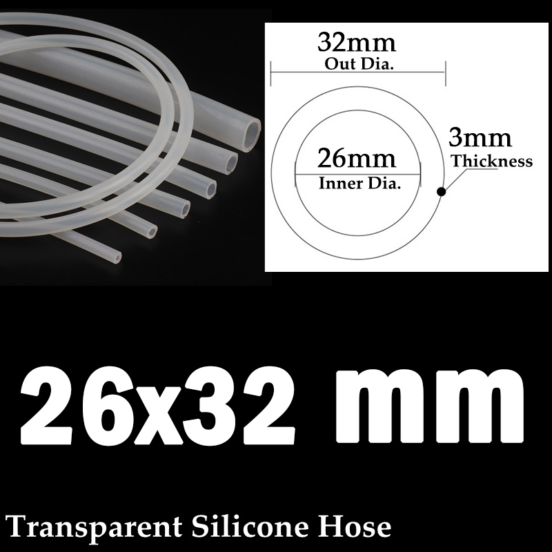 Length 1m I.D 18-50mm Food Grade Transparent Silica Gel Hose Heat Resistant Aquarium Flexible Silicone Hose Tube Pump Soft Pipe