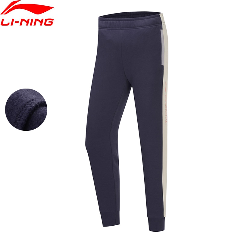 Li-ning kvinder trænings sweat pants vinter varm fleece regular fit 78%  bomuld 22%  polyester for sportsbukser aklp 552 cond 19