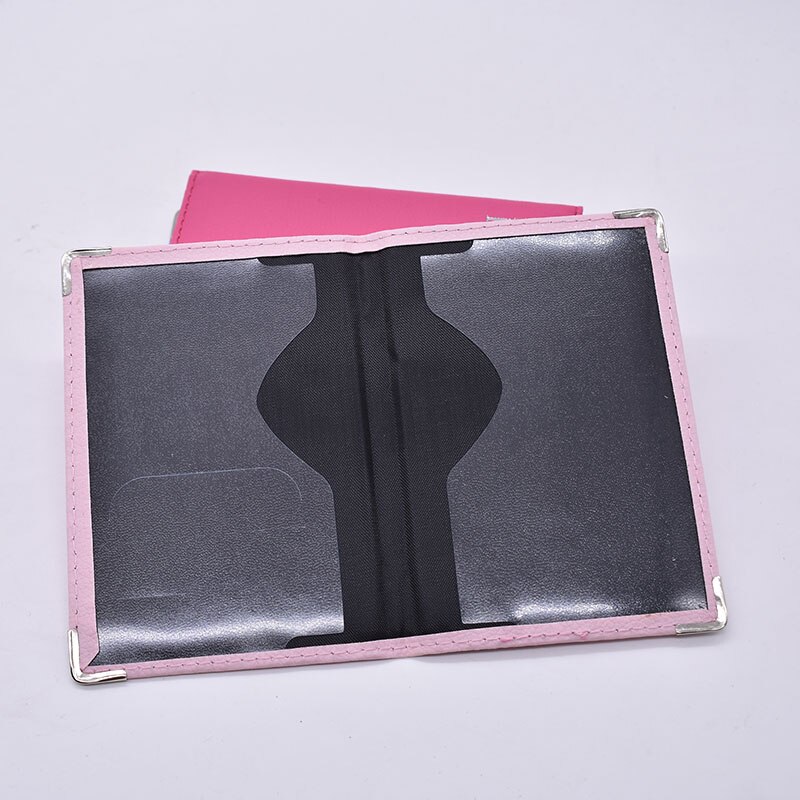 Traveling Passport Cover Pink Women Solid Pu Leather Passport Holder Multifunctioncal Go Abroad Passport Case