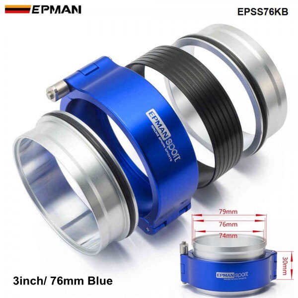 EPMAN Exhaust Quick Release HD V-band Clamp Clamp For Honda VF700 Interceptor Exhaust Pipes EPSS51KB EPSS63KB EPSS76KB-AF: 3inch 76mm Blue