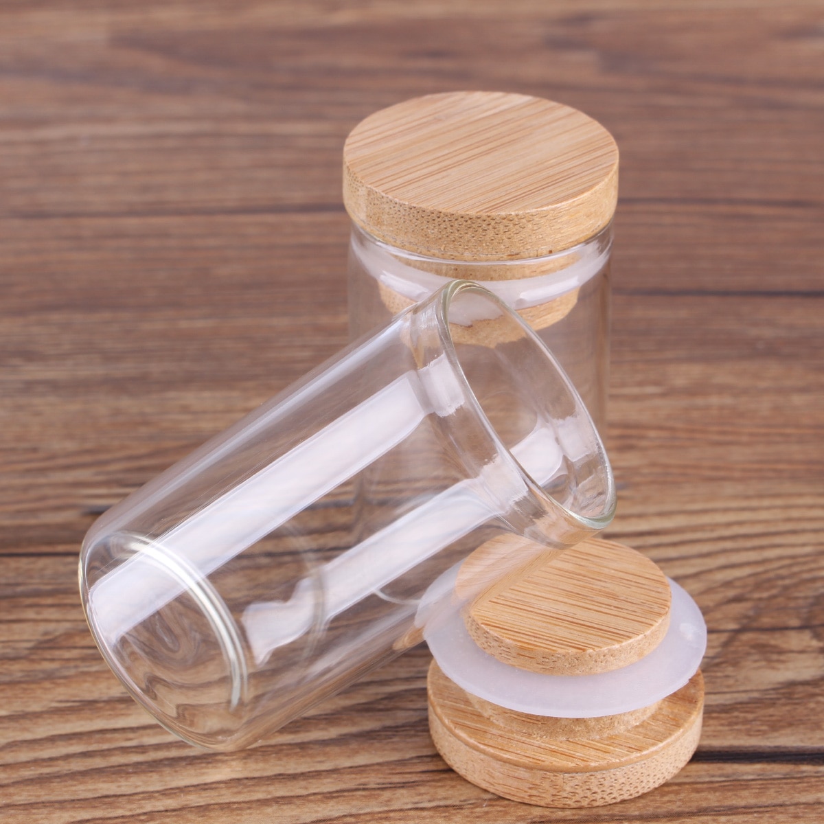 24 stycken 20ml 30*50mm provrör med bambulock glasburkar glasflaskor som önskar skruvflaskor för bröllopshantverk