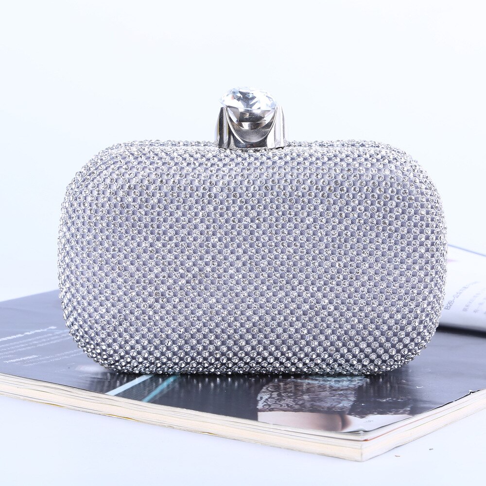 Leder Luxus Kupplung Tasche Für Frauen Hochzeit Braut Schulter Beutel Elegante Partei Bankett Geldbörse Damen Kupplungen: silber-