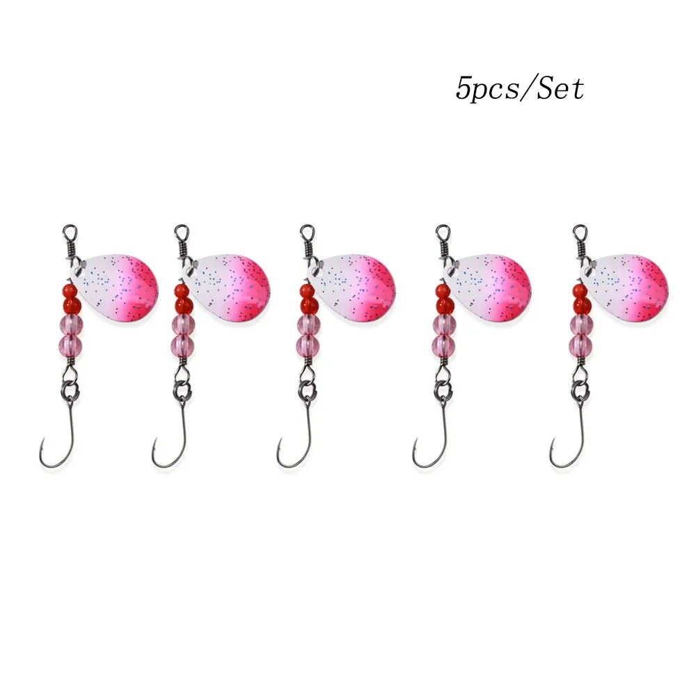 5 teile/satz Löffel Köder Set Angeln Metall Köder Für See Meer Karpfen Bass Wobbler Kleine Mini Spinner Forelle Jig Harte box Kit Zubehör: WHITE