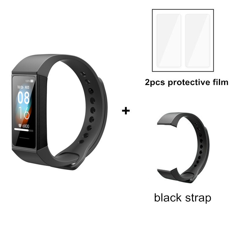 Xiaomi-pulsera inteligente Redmi Band Original, brazalete de Fitness con pantalla táctil a Color de 1,08 pulgadas, Control del ritmo cardíaco y de la música: add black strap