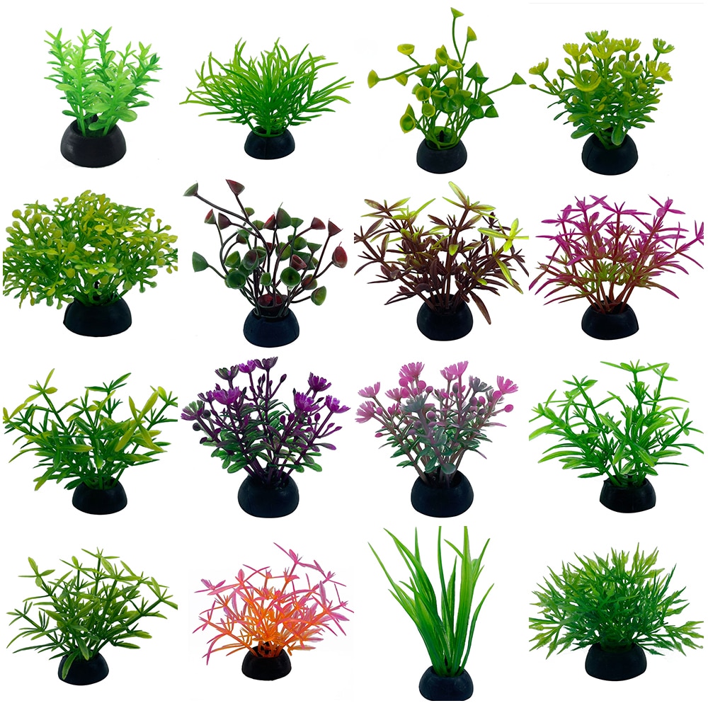Kunstige planter akvarie indretning vand ukrudt ornament plante akvarium akvarium græs 2.5 x 5cm 1pc simulering dekoration