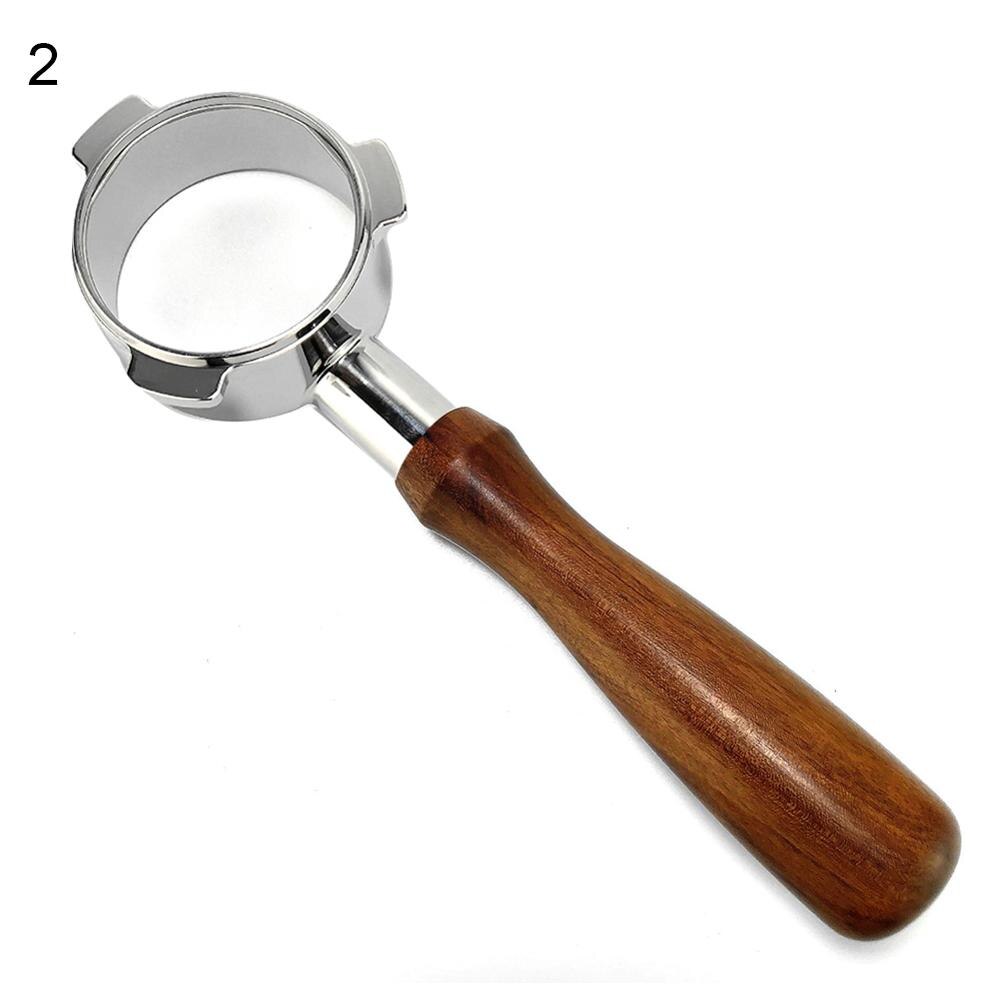 Træhåndtag filternet 54mm kaffe espressomaskine portafilter filterkurv til breville 870/875/808 mesh filter kaffegrej: 2 no filterkurv