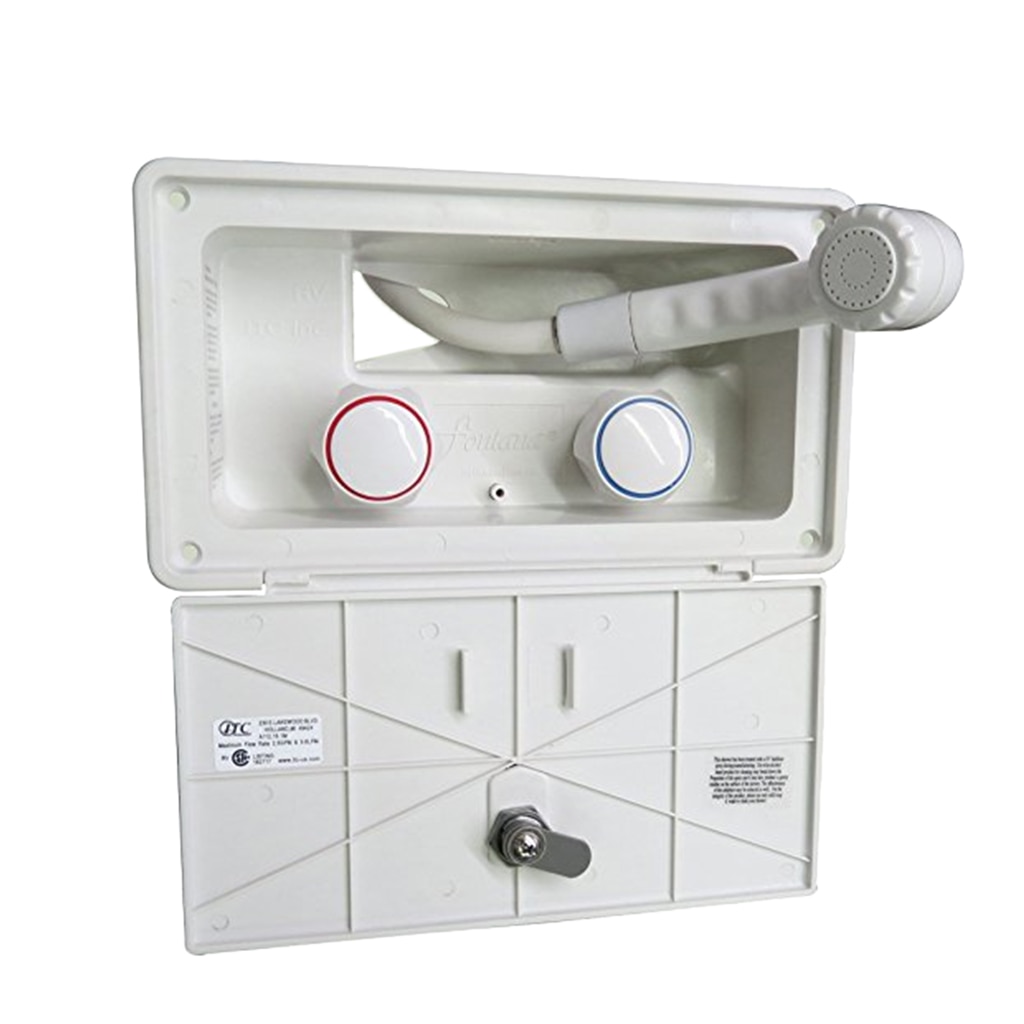 HAND HELD LOCKING SHOWER RV Camper Exterior Outside Outdoor White 97023-A