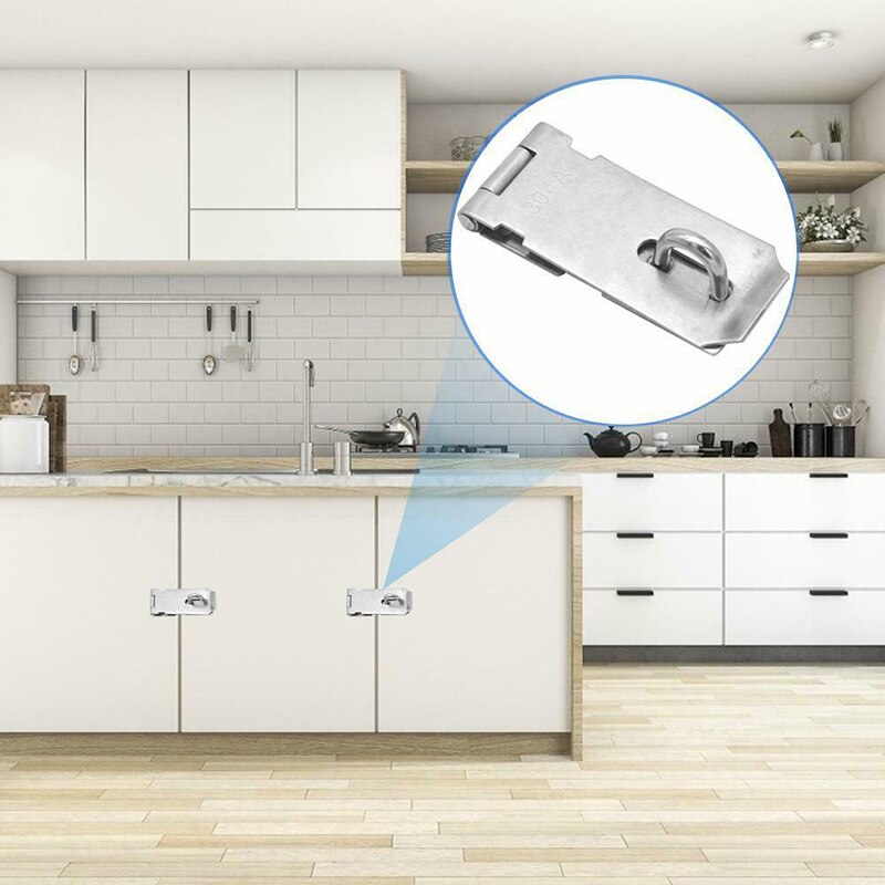 Hasp And Staple Gate Door Shed Latch Lock For Padlock Stainless-steel Durable