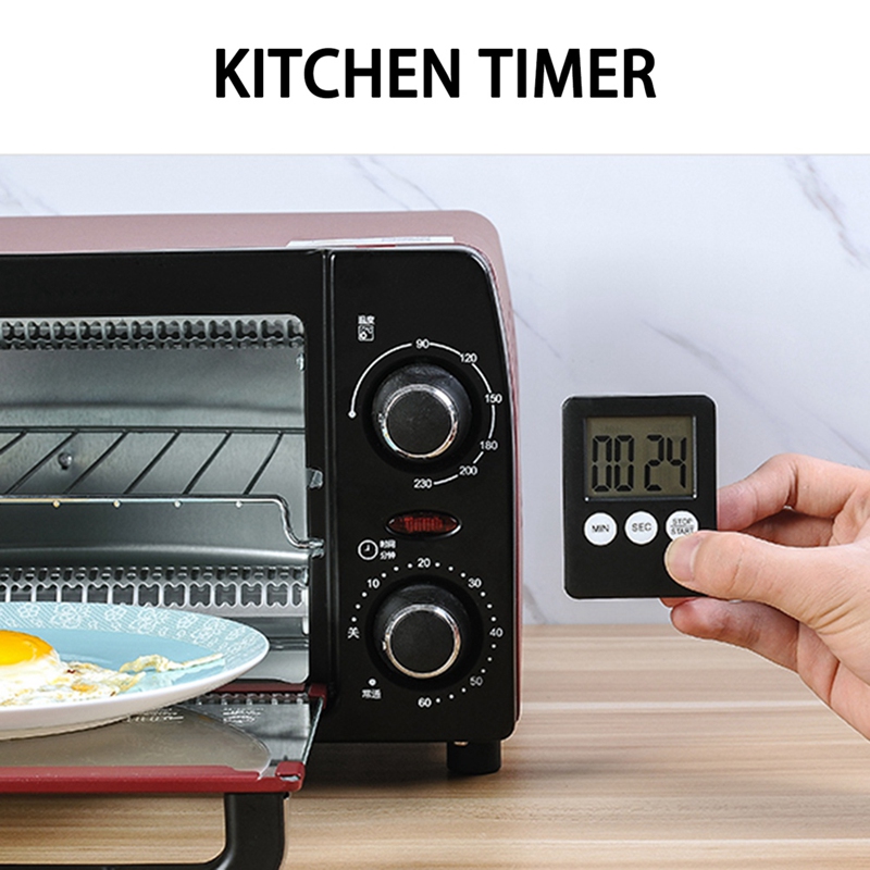Super Dunne Lcd Digitale Scherm Kookwekker Vierkante Koken Tellen Countdown Alarm Magneet Klok