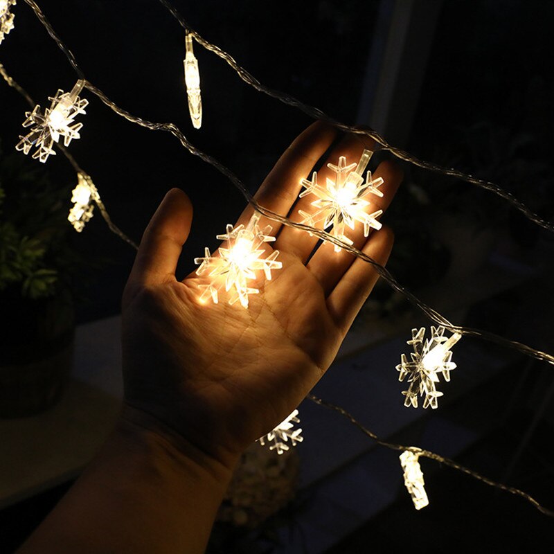 Weihnachten Gebühr Licht Schneeflocke LED Schnur Licht Girlande Dekoration für Zuhause Weihnachten Santa Claus Neujahr Ornament