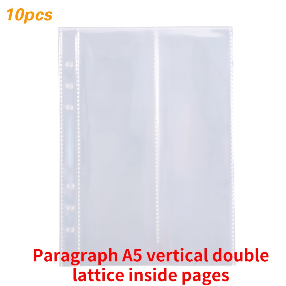 Coloffice PP Matte Transparent A4 B5 A5 Holes Loose-Leaf Notebook Case Inner Page Notebook Shell Office School Supplies: D-10pcs inside pages