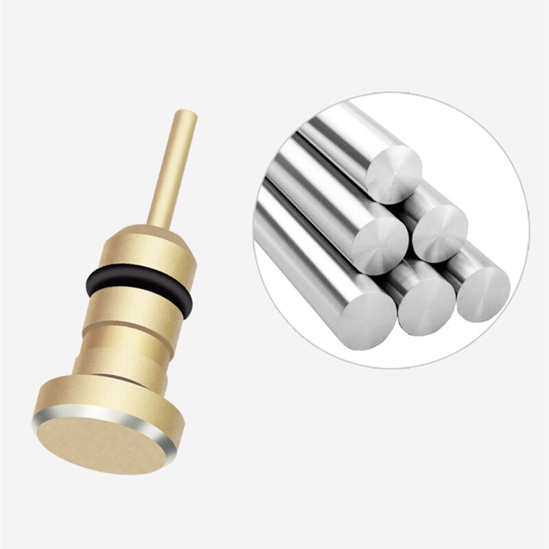 Metal Phone 2 in 1 Sim Card Tray Eject Pin Tool &amp; 3.5mm Earphone Jack Dust Plug Dustproof Cap Gadget For iPhone 66s 5s xiaomi#15
