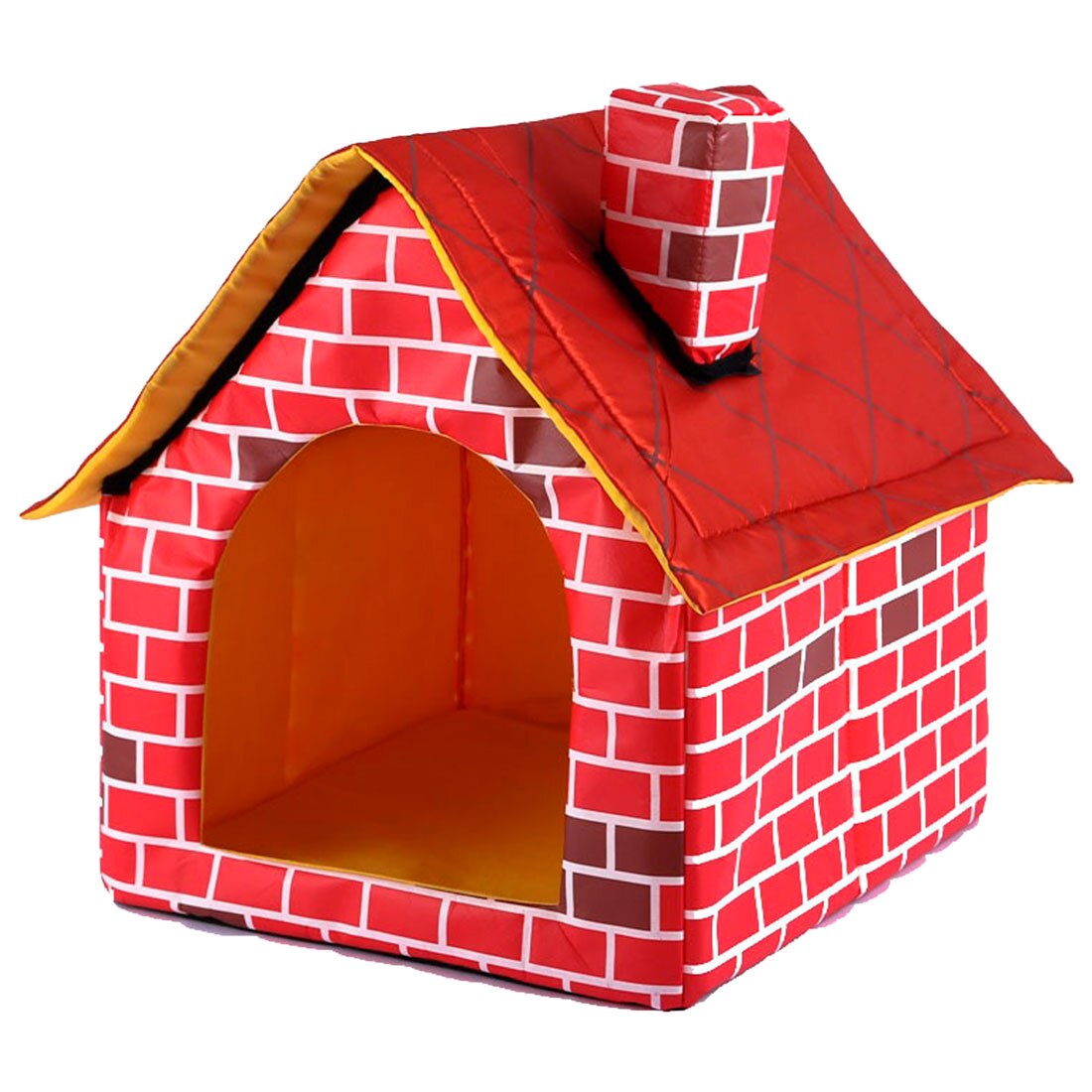 Casa de perro portátil de ladrillo rojo, cálida y acogedora cama para gatos para perros pequeños y medianos, productos para cama de Mascota: Default Title