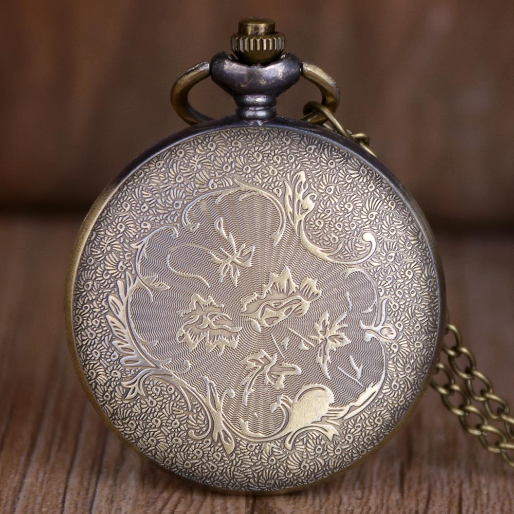 Quartz Pocket Watch Bronze Indian Women Man Necklace Pocket Watch With Chain Vintage Pocket Watches