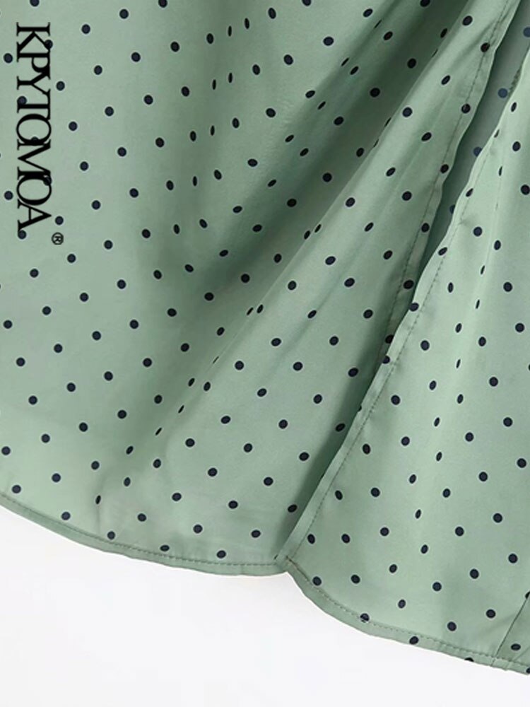 Falda Midi plisada de lunares Vintage para Mujer, , cintura elástica, falda con cremallera lateral, Faldas elegantes para Mujer