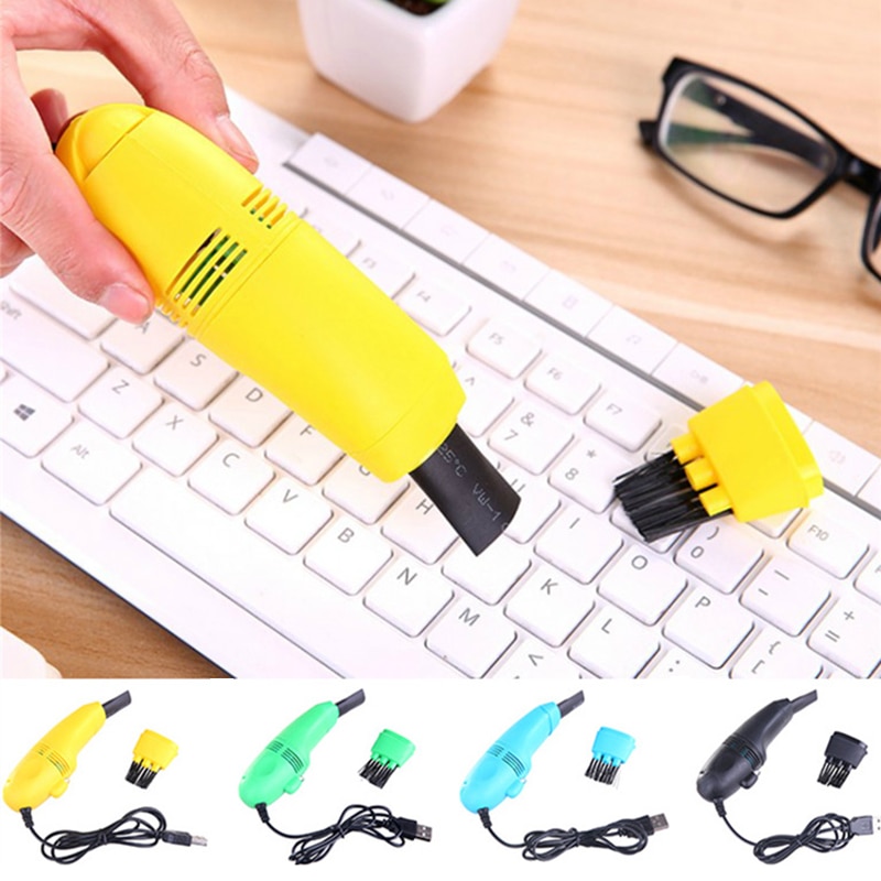 Limpiador portátil de teclado, 1 Uds., Mini, USB, ordenador portátil, aspiradora, brocha para polvos, Kit de limpieza, herramienta de limpieza del hogar