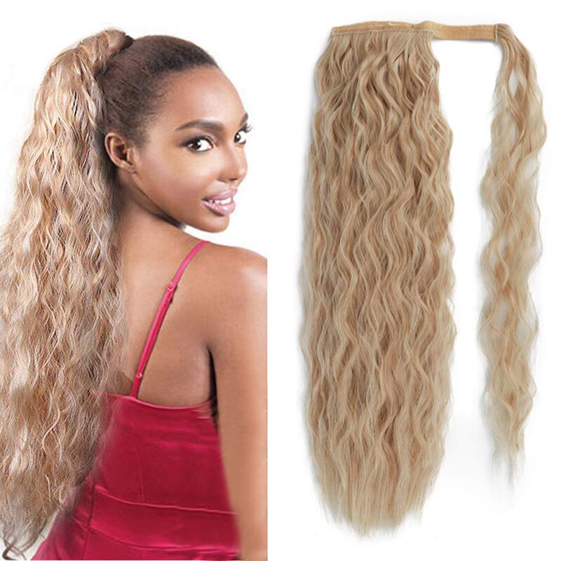 Afro Lange Krullend Golvend Synthetische Paardenstaart Hair Extension Voor Vrouwen Haarstukje Wrap Op Clip