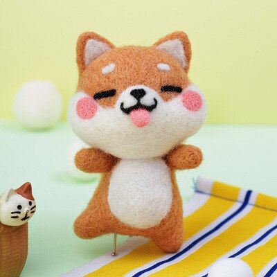 Jiwuo Wool Felt Kit Needle Felting Kit Animal Pet Doll for Needle Material Bag Pack for Beginner Non Finished Wool Felt Package: 7