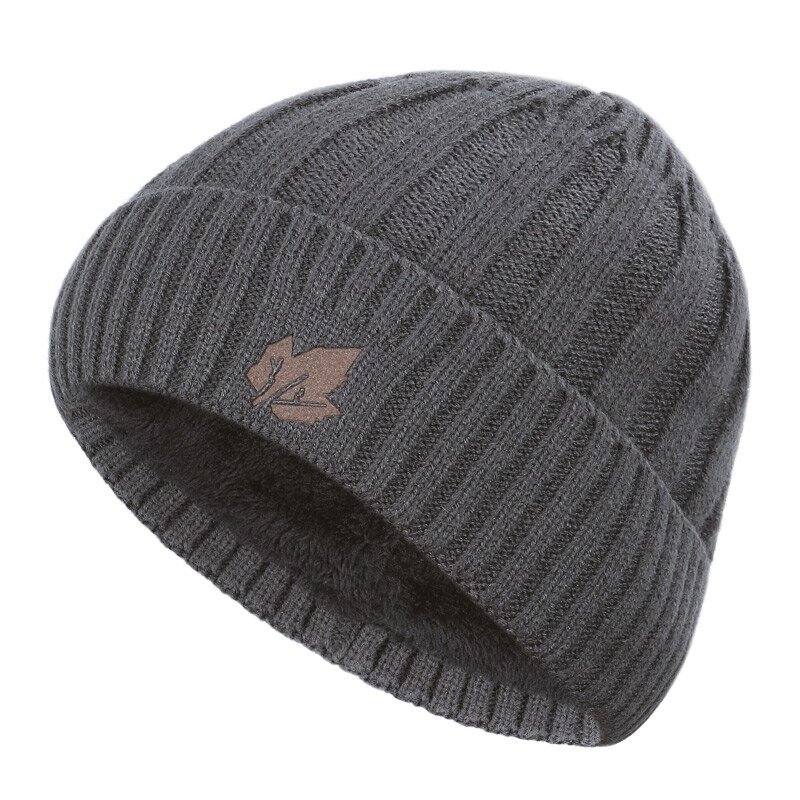 Chapeau écharpe d'hiver en feuille d'érable | Chapeau pour hommes et femmes, chapeau rayé en coton, tricot , ensemble écharpe en velours Plus bavoir épais,: Gray-2