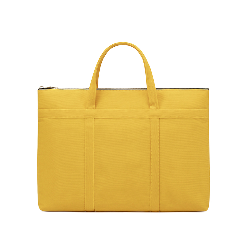 Mode Vrouwen Aktetas Tas A4 Document Zakken Vrouwelijke Boek Handtas Vrouwen 14 &quot;Laptop Aktetassen Neutrale Kantoor Tas: 14inch Yellow