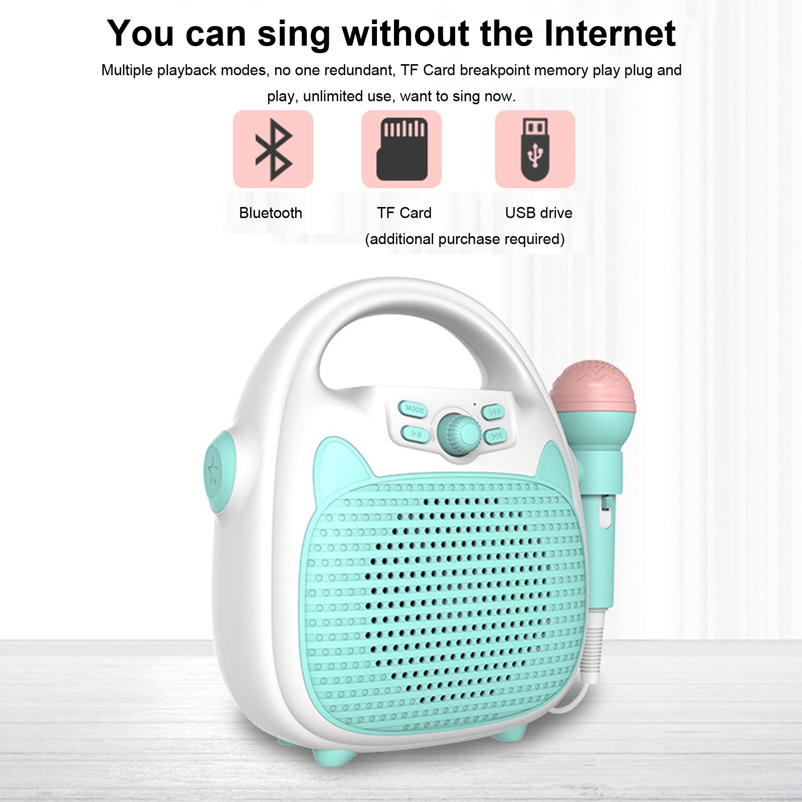 HWWR Draagbare Bluetooth-luidspreker met microfoons