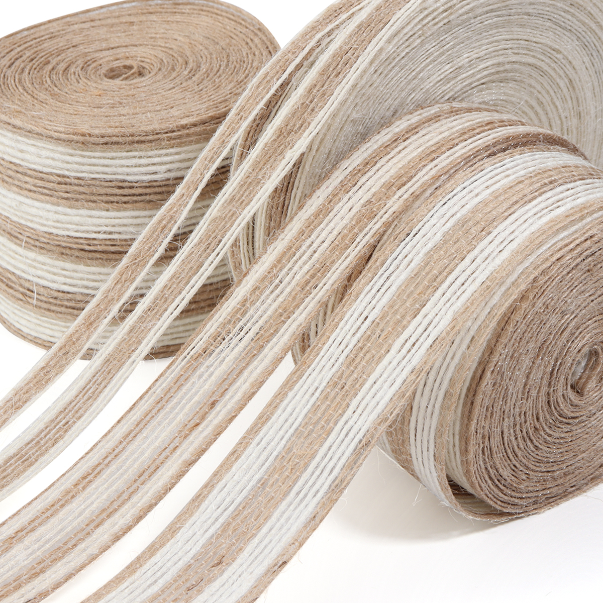 1-10 meter hør jute stof bånd makrame håndværk hør webbing til bryllupsdekoration æske buket sløjfe emballage ting